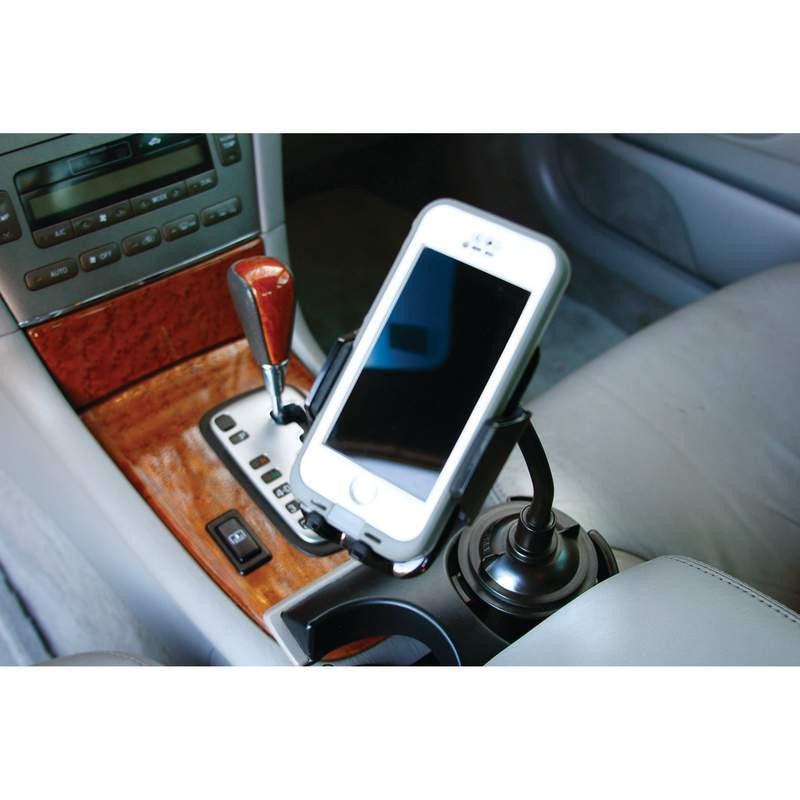 Diamond Plate Adjustable Car Cup Holder Phone Mount 