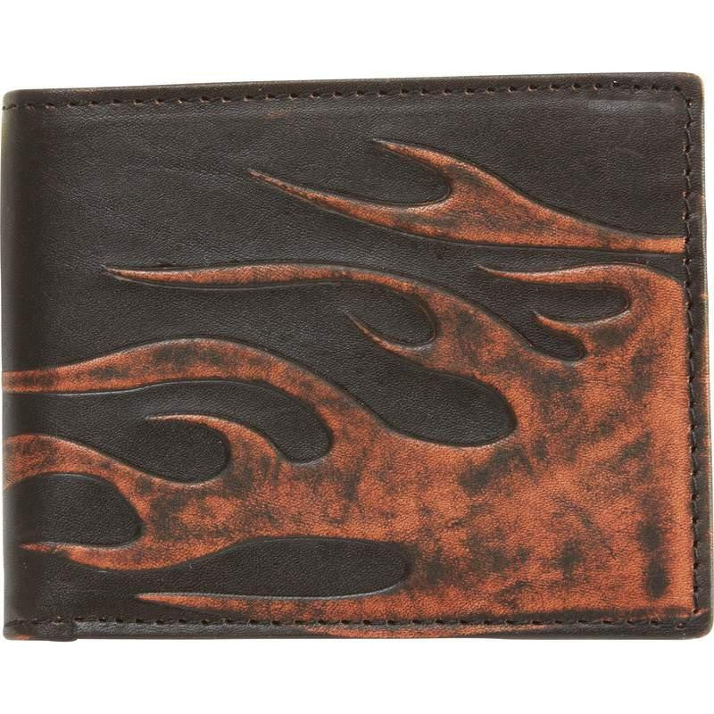 Diamond Plate Solid Genuine Leather Biker Wallet