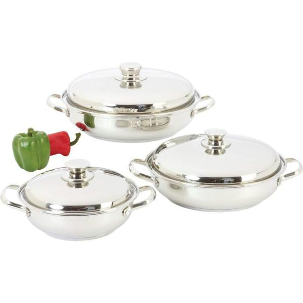 Precise Heat T304 Stainless Steel Interior And Exterior 6pc 12-element Sauté Set