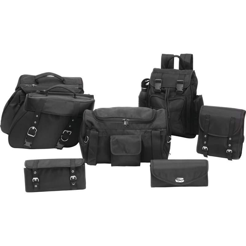 Diamond Plate 7pc Motorcycle Luggage Set 