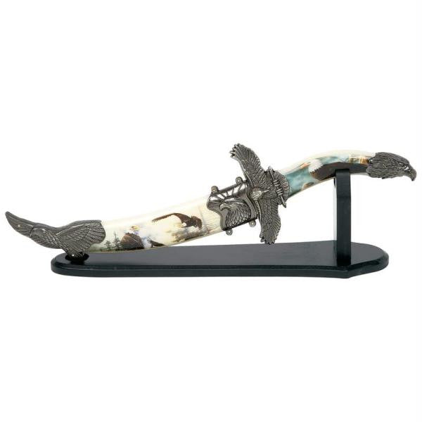 Maxam 12" Decorative Eagle Fixed Blade Knife With Sheath & Stand