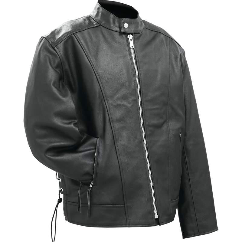 Rocky Mountain Hides Solid Genuine Buffalo Leather Motorcycle Cruiser Jacket- 2x