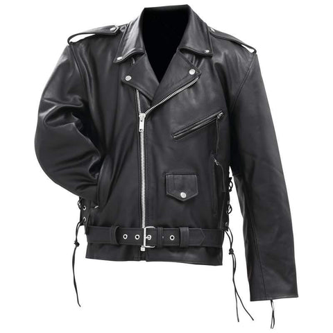 Rocky Mountain Hides Solid Genuine Cowhide Leather Classic Motorcycle Jacket- M