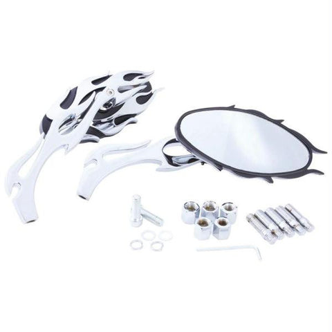 Diamond Plate Motorcycle Universal Mirrors