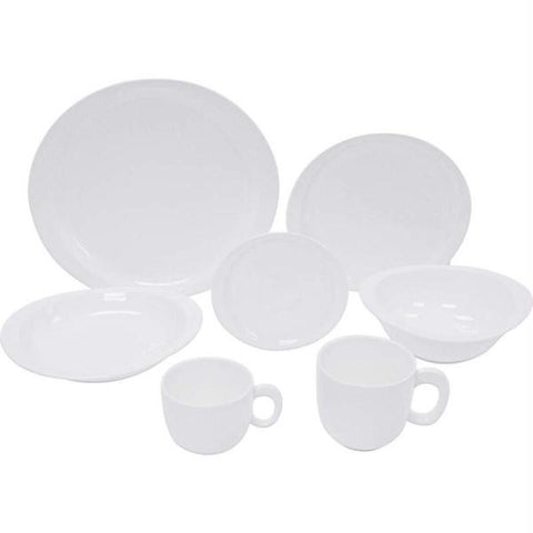 Nikita 28pc White Porcelain Dinnerware Set