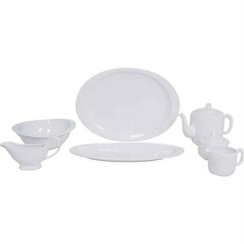 Nikita 7pc White Porcelain Serving Set