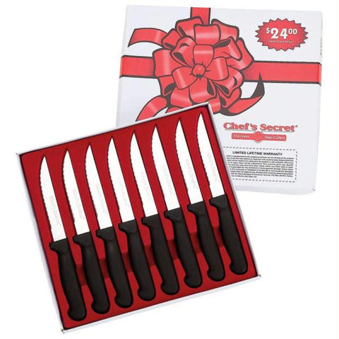 Chefs Secret 8pc 8-1-2" Steak Knife Set