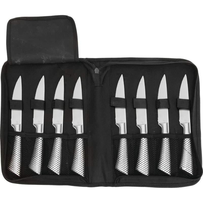 Slitzer 9pc Professional Stainless Steel Steak Knife Set