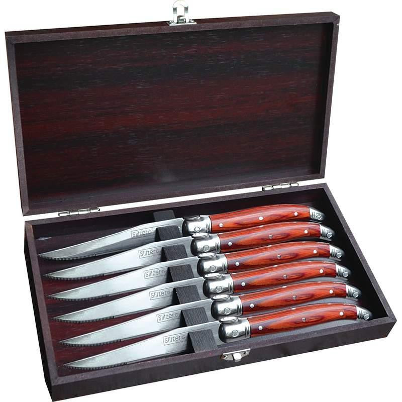 Slitzer Germany 7pc European-style Steak Knife Set In Wood Box