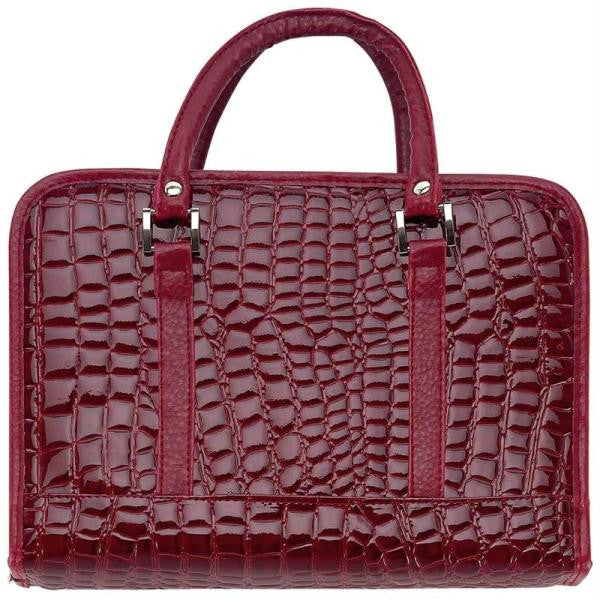 Gigi Chantal Burgundy Faux Alligator Bible Cover