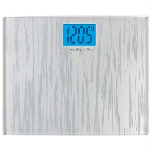 Healthsmart Large Glass Electronic Bathroom Scale With Attractive Pattern On Glass