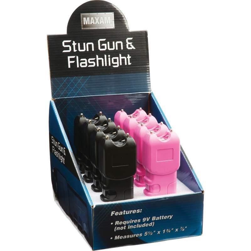 Maxam 8pc Stun Gun-flashlight In Countertop Display