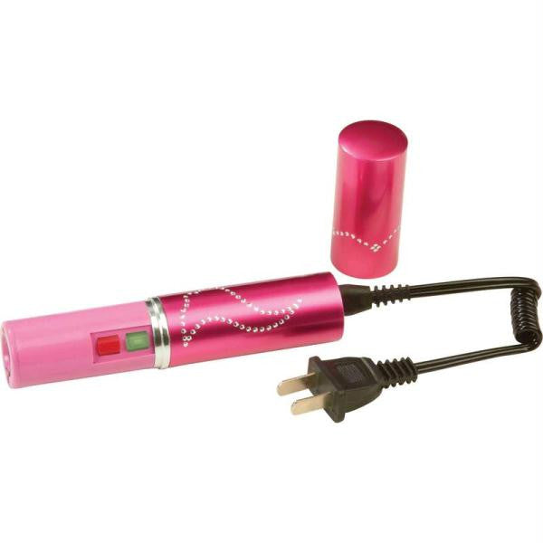 Mitaki-japan Pink Lipstick-style Rechargeable Stun Gun And Flashlight