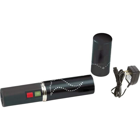 Mitaki-japan Black Lipstick-style Rechargeable Stun Gun And Flashlight