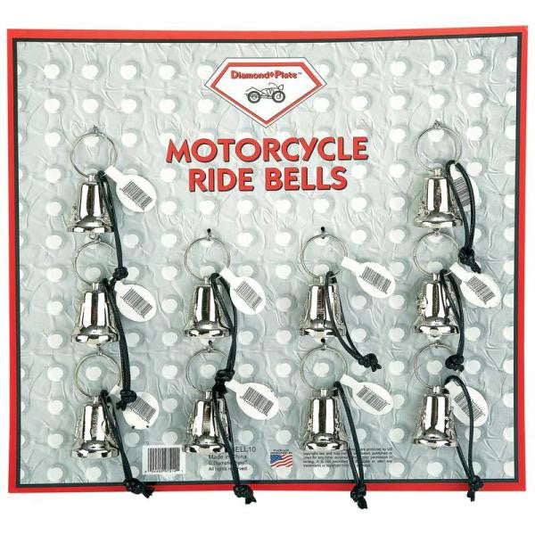 Diamond Plate 10pc Motorcycle Bells On Display Card