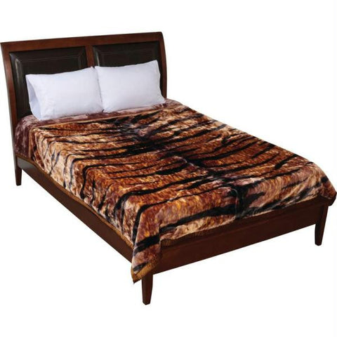 Wyndham House Tiger Print Heavy Luxury Blanket- Tiger Print