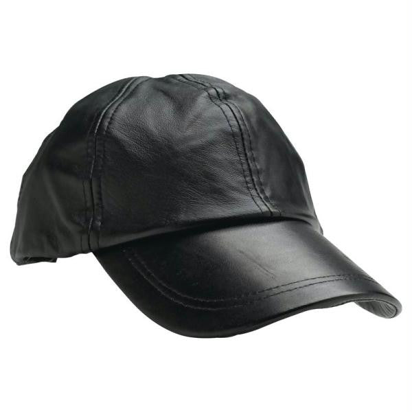 Giovanni Navarre Solid Genuine Leather Baseball Cap