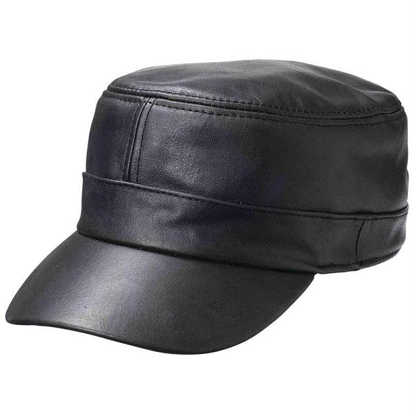 Casual Outfitters Solid Genuine Lambskin Leather Cap