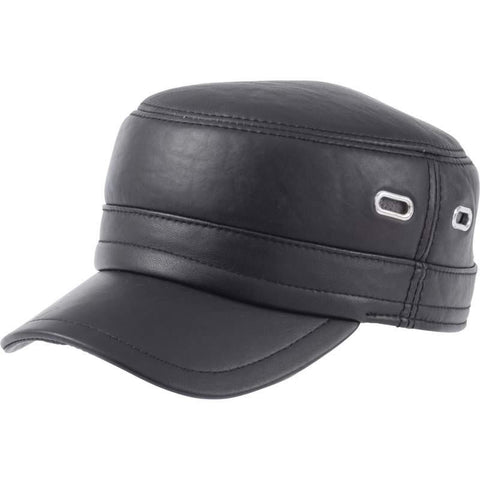 Casual Outfitters Solid Genuine Leather Cap