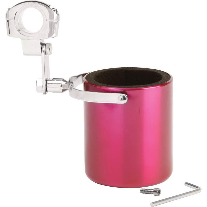 Diamond Plate Pink Stainless Steel Motorcycle Cup Holder