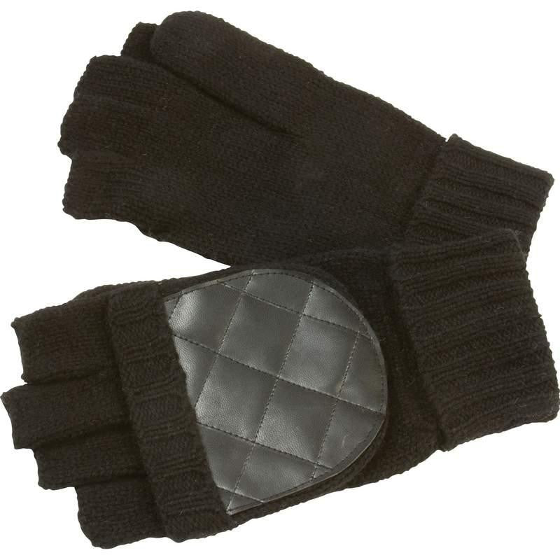 Casual Outfitters Mens Convertible Black Gloves-mittens