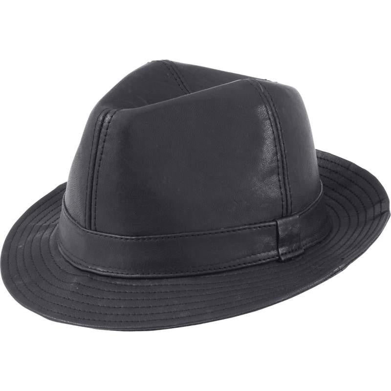 Casual Outfitters Solid Genuine Leather Fedora