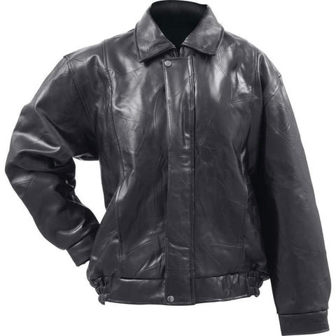 Giovanni Navarre Italian Stone Design Genuine Buffalo Leather Bomber Jacket- 2x