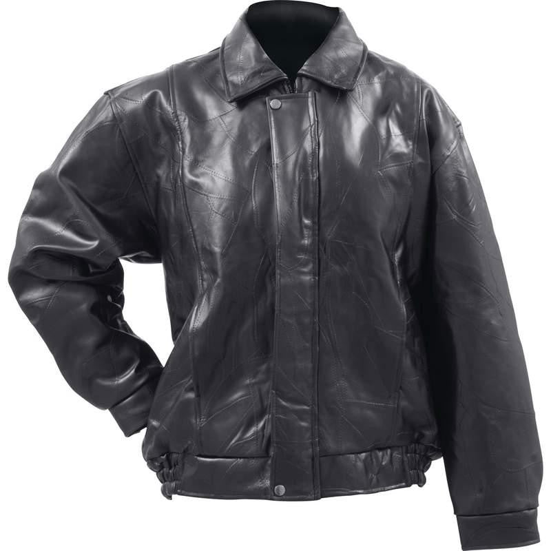 Giovanni Navarre Italian Stone Design Genuine Buffalo Leather Bomber Jacket- 3x