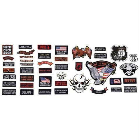 Live To Ride 42pc Embroidered Motorcycle Patch Set