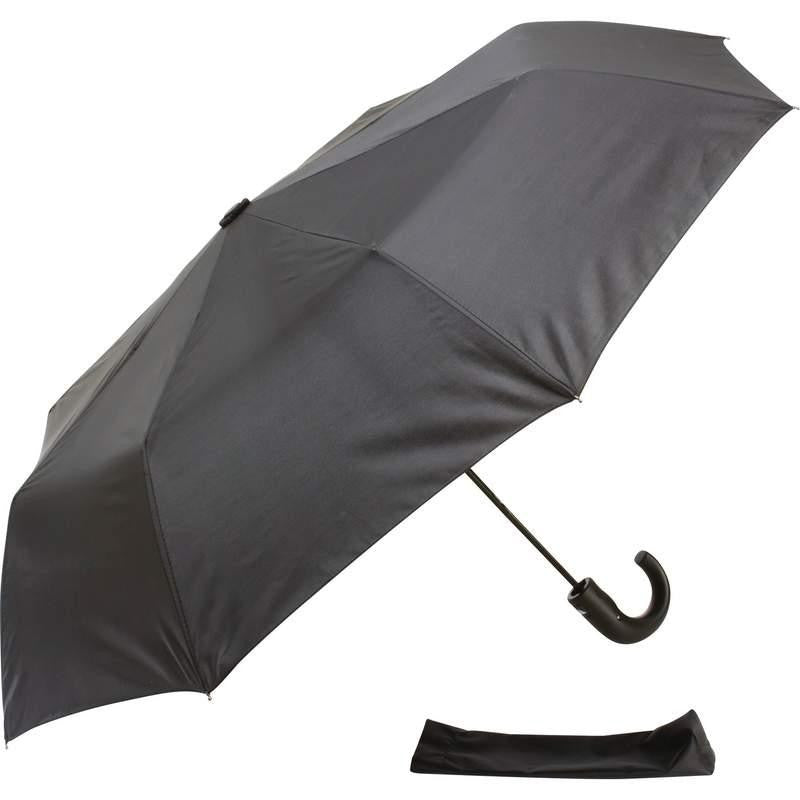 All-weather 42" Tri-fold Umbrella With J-hook Handle- Fold Umbrella