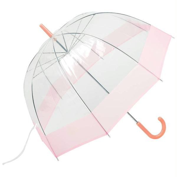 All-weather 42" Pink And Clear Dome Umbrella