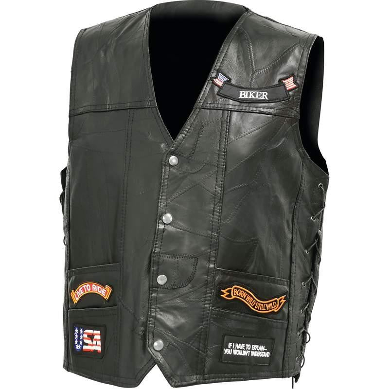 Diamond Plate Italian Stone Design Genuine Buffalo Leather Led Vest- 2x