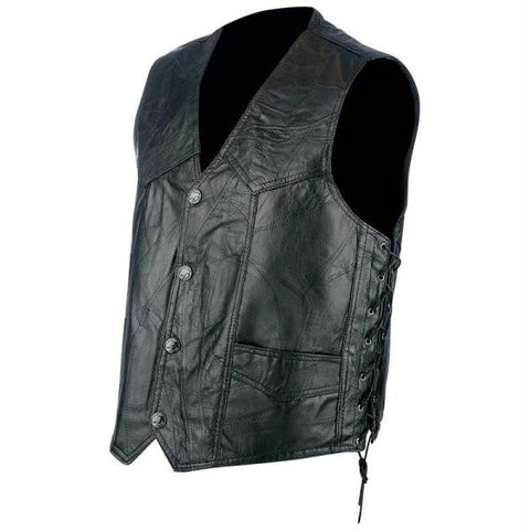 Rocky Ranch Hides Rock Design Genuine Hog Leather Biker Vest- 2x