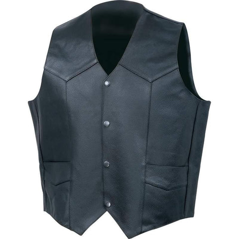 Rocky Mountain Hides Solid Genuine Buffalo Leather Vest- L