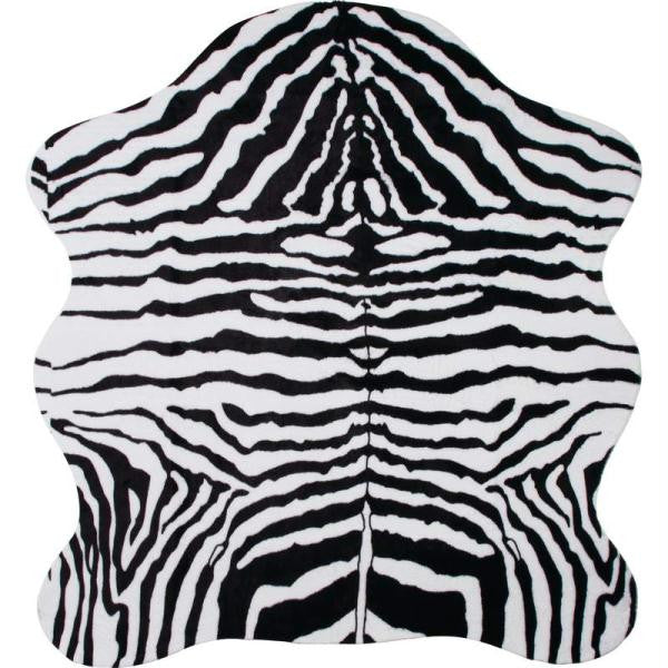 Classic Safari 56" X 61" Zebra Print Rug