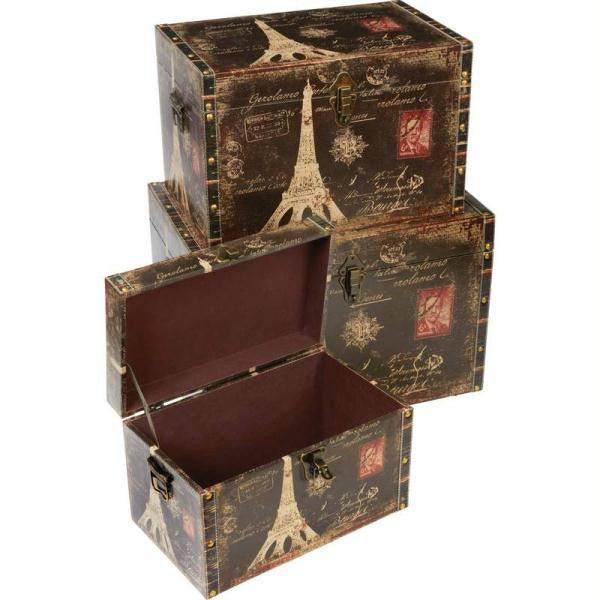 Kassel 3pc Decorative Storage Trunk Set