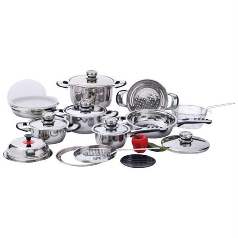 Chefs Secret 22pc 12-element, High-quality, Heavy-duty Stainless Steel Cookware Set- Element Ss Cookware St