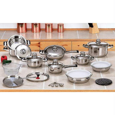 28pc 12-element High-quality, Heavy-gauge Stainless Steel Cookware Set