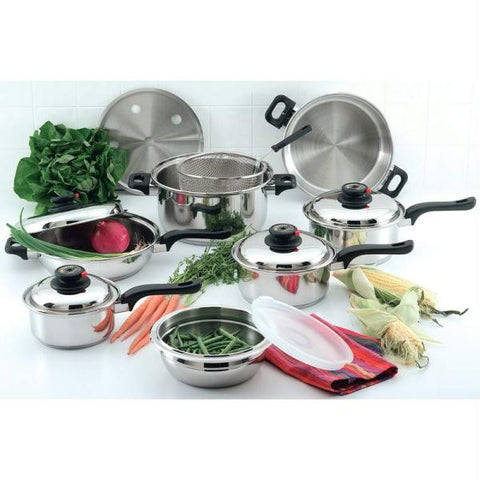 Chefs Secret 15pc 12-element T304 Stainless Steel Cookware