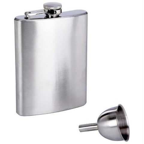 Maxam 8oz Stainless Steel Flask And Funnel In Window Gift Box