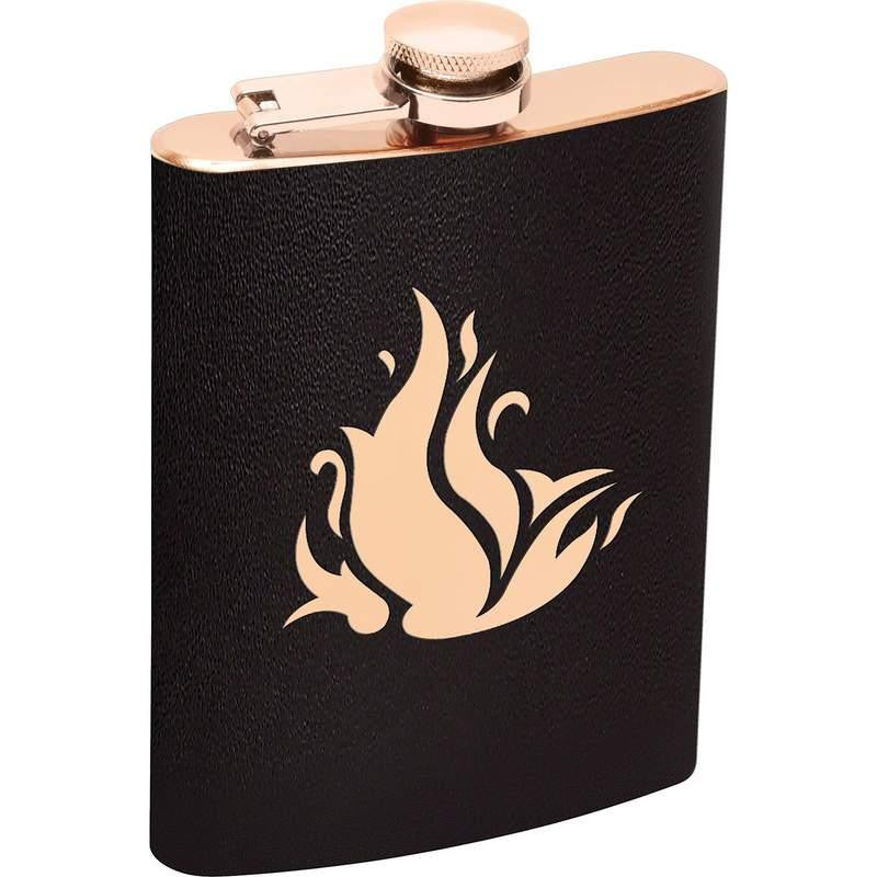 Maxam 8oz Copper-colored Stainless Steel Flask With Black Wrap