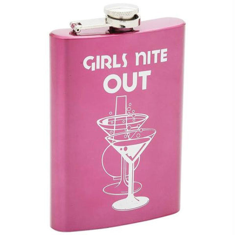 Maxam 8oz Stainless Steel Flask- Girls Nite Out