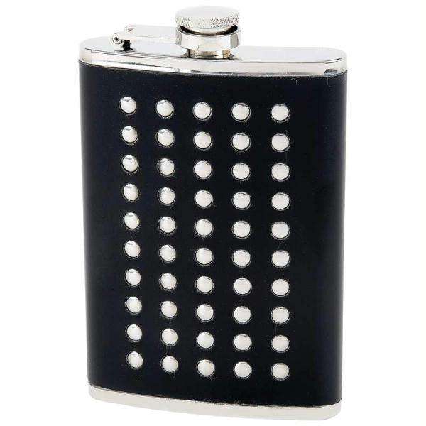 Maxam 8oz Stainless Steel Flask With Black Wrap