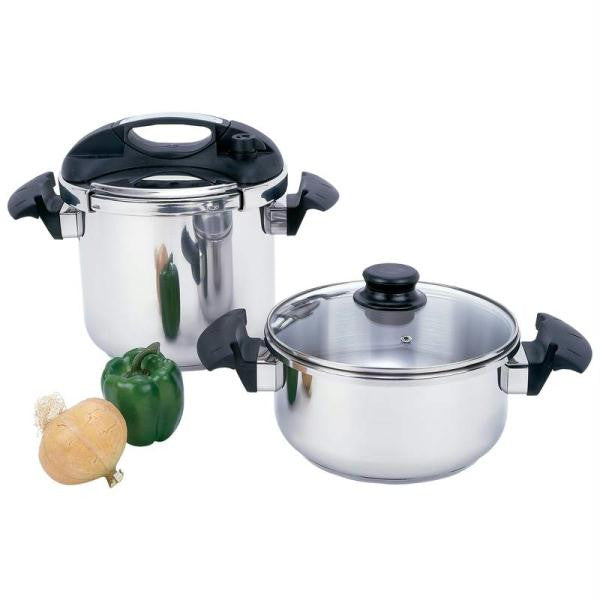 Precise Heat 4pc T304 Stainless Steel Pressure Cooker Set