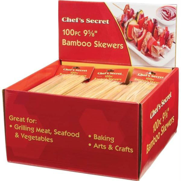 Chefs Secret 100pc Bamboo Skewers - 36 Sets In Countertop Display- 36pks Per