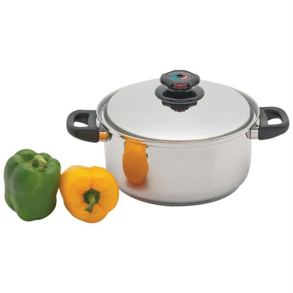 Precise Heat 5.5qt 12-element T304 Stainless Steel Stockpot With Vented Cover