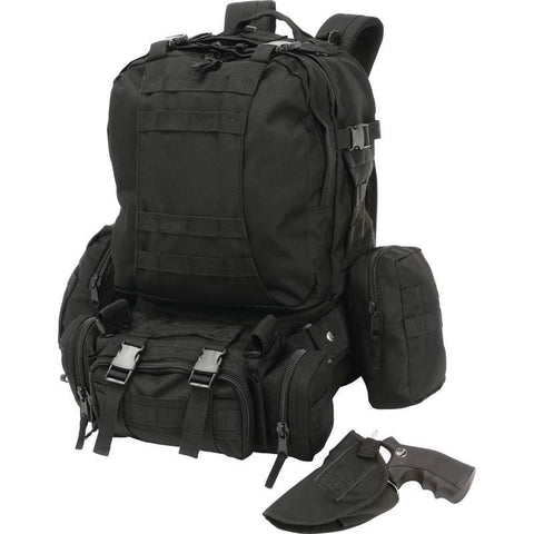 Extreme Pak 4pc Black Backpack With Concealed Handgun Holster