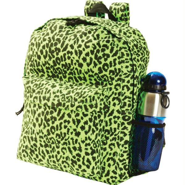 Extreme Pak Neon Green Leopard Print Backpack