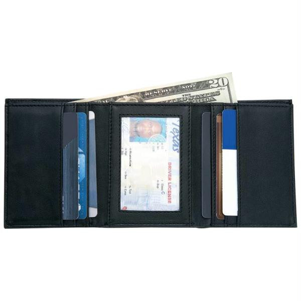 Embassy Mens Solid Genuine Leather Tri-fold Wallet