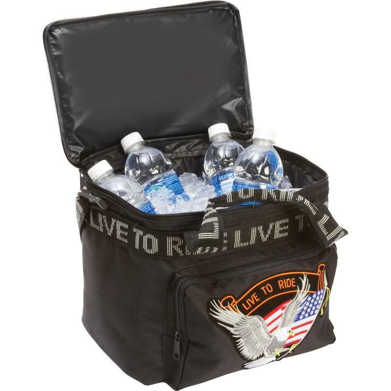 Diamond Plate Live To Ride Motorcycle Cooler Bag